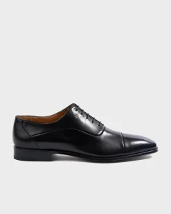 Black Varsavia Buffalo Leather Toe Cap Oxfords