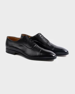 Black Varsavia Buffalo Leather Toe Cap Oxfords