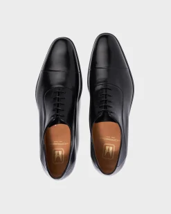 Black Varsavia Buffalo Leather Toe Cap Oxfords