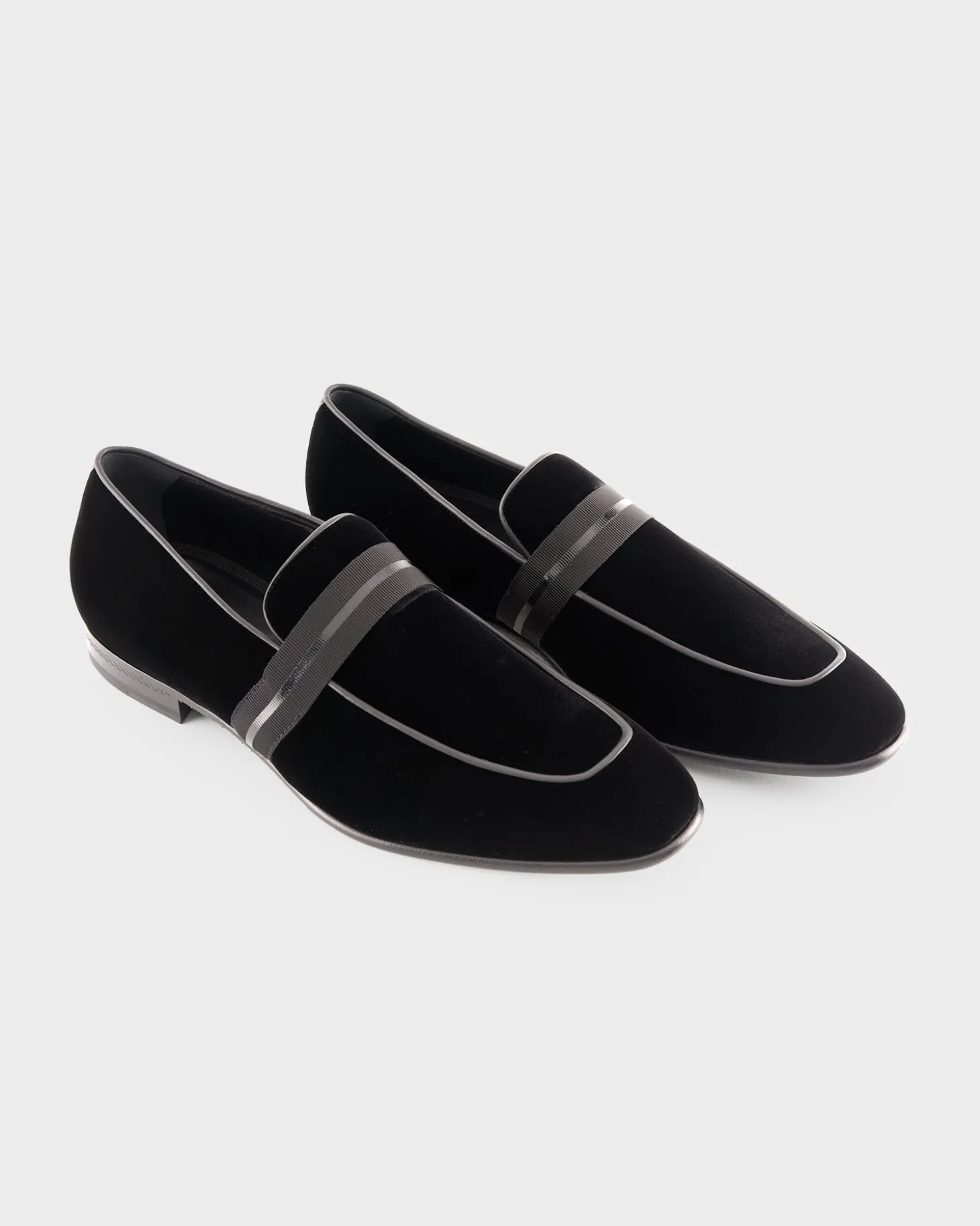 Black Velvet Lido Slip On Loafers