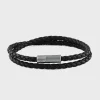 Black Woven Pop Rigato Double Wrap Bracelet