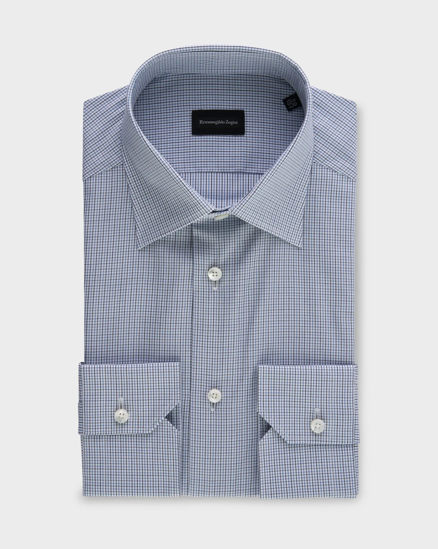 Blue And Black Check Cotton Shirt