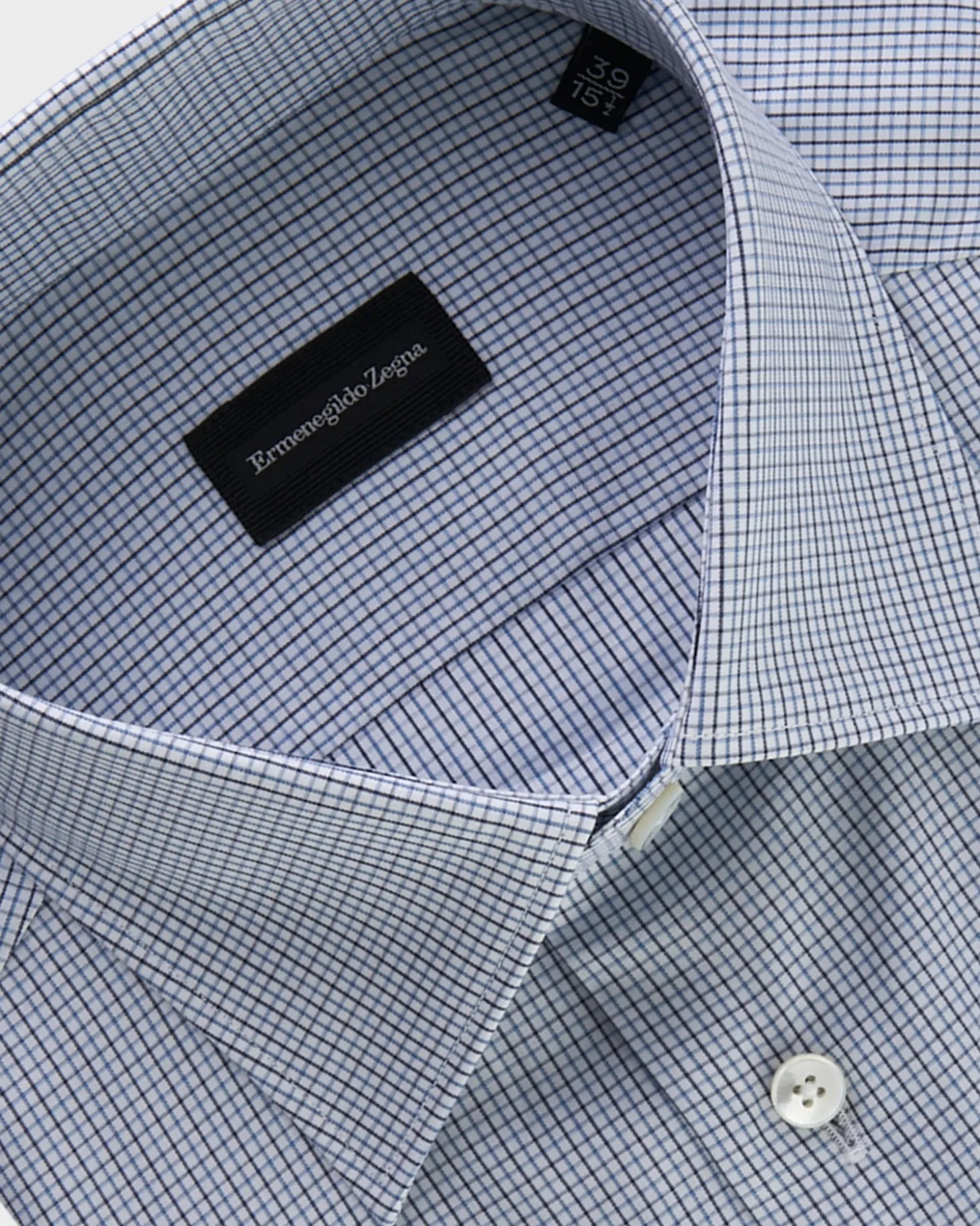Blue And Black Check Cotton Shirt