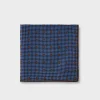 Blue And Brown Houndstooth Polkadot Pocket Square