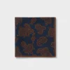 Blue And Gold Paisley Wool Pocket Square