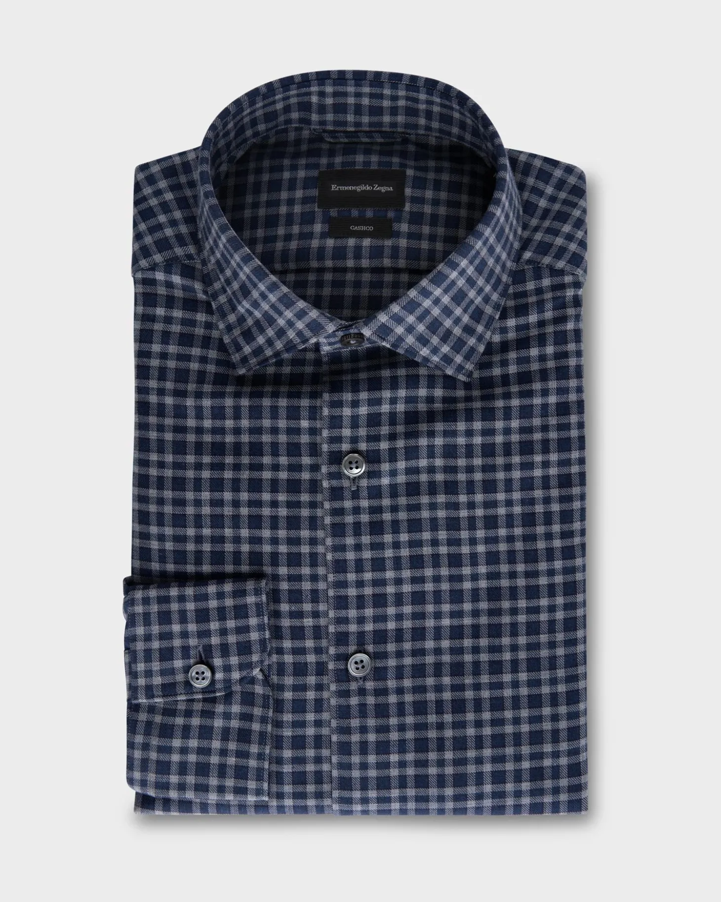 Blue And Grey Cashco Check Shirt
