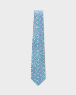 Blue And Mauve Paisley Silk Tie