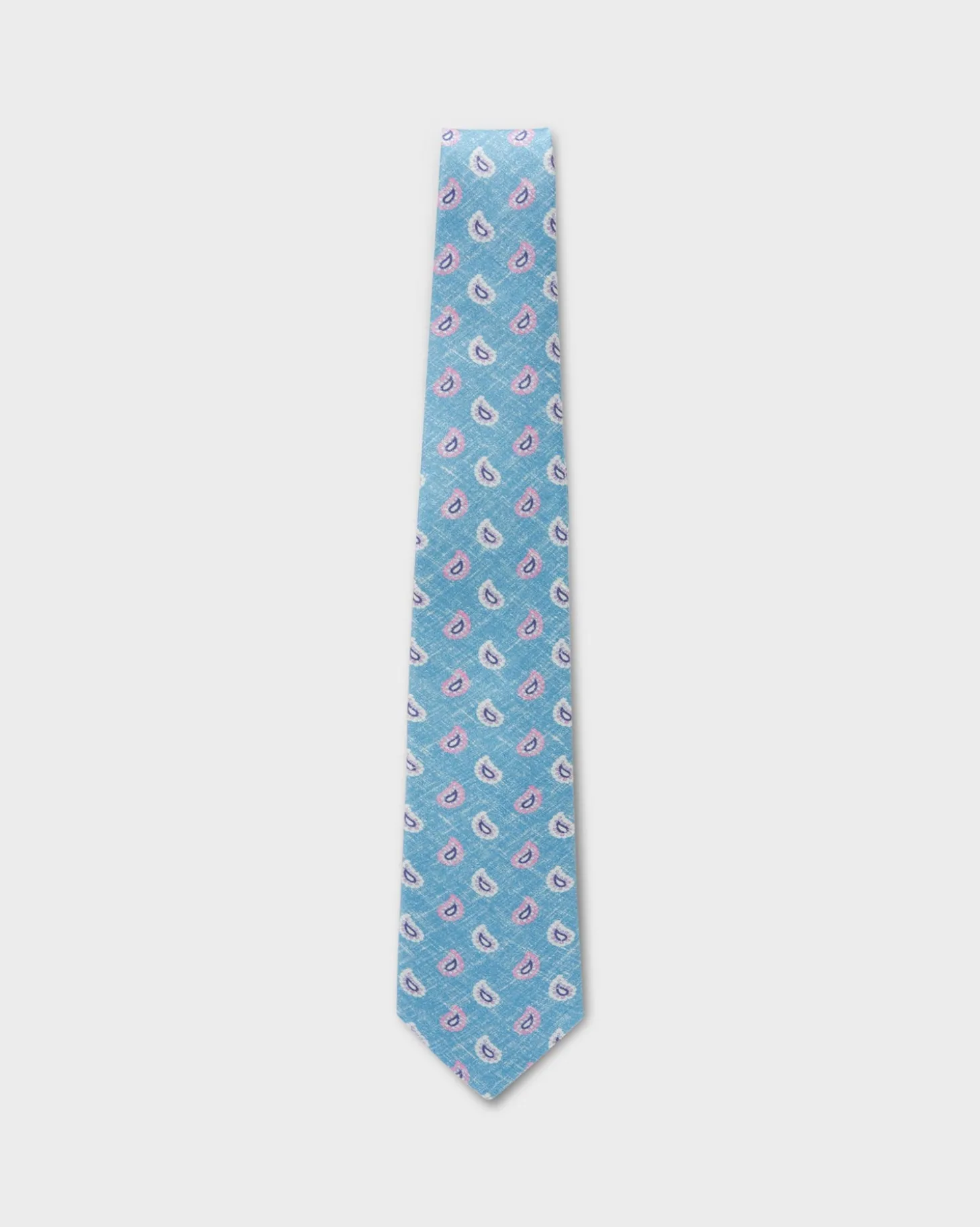 Blue And Mauve Paisley Silk Tie