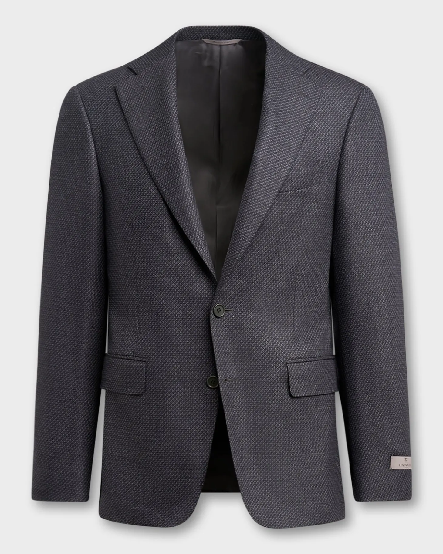 Blue And Navy Textured Weave Wool Sports Jacket