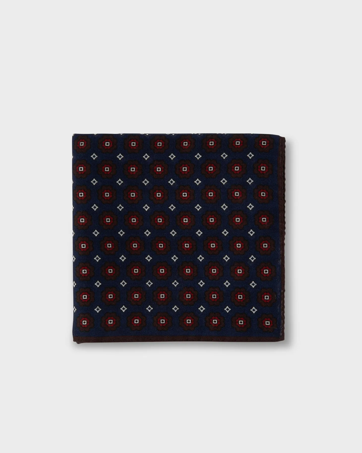 Blue And Red Pattern Wool Pocket Square