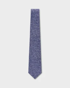 Blue And White Abstract Pattern Silk Tie