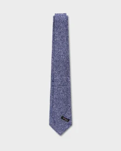 Blue And White Abstract Pattern Silk Tie