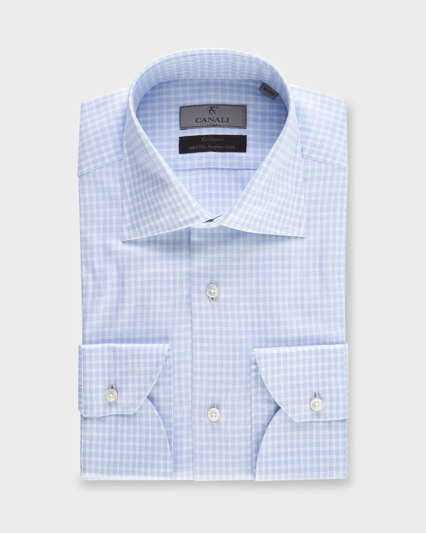 Blue And White Check Egyptian Cotton Shirt