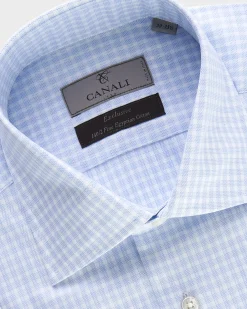 Blue And White Check Egyptian Cotton Shirt