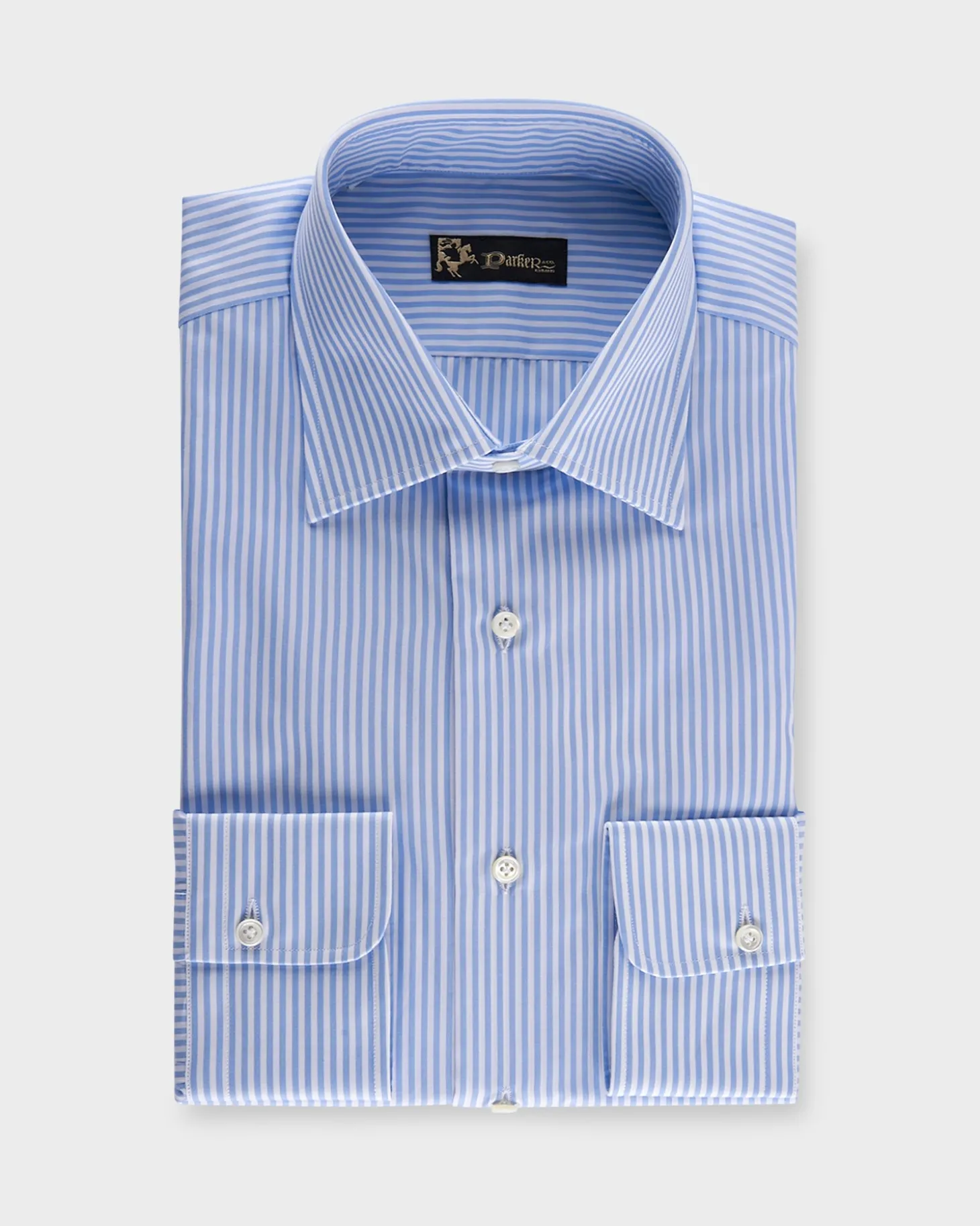Blue And White Pinstripe Cotton Shirt