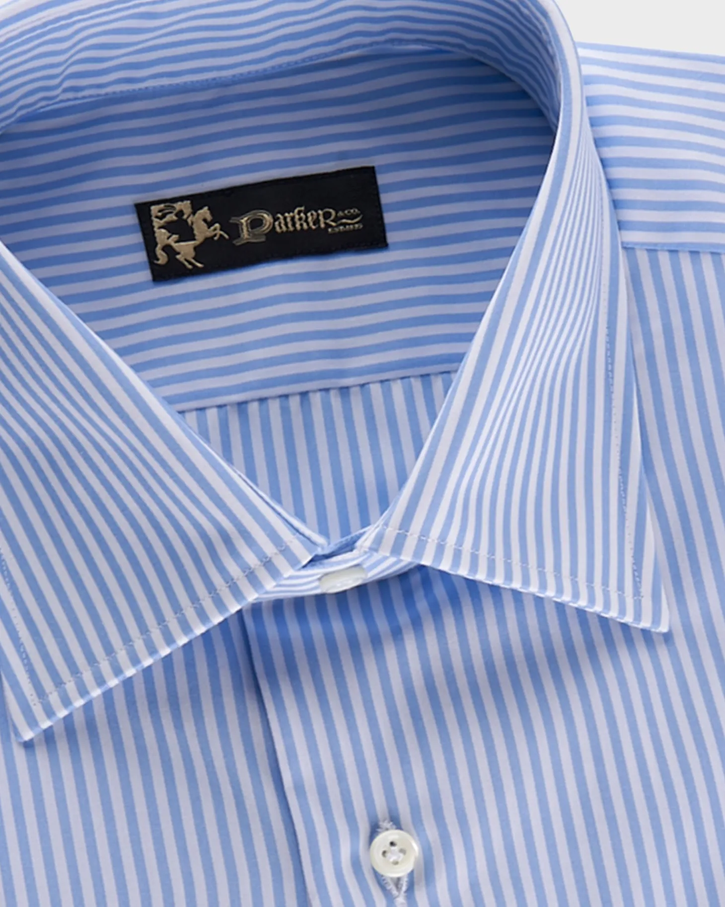 Blue And White Pinstripe Cotton Shirt