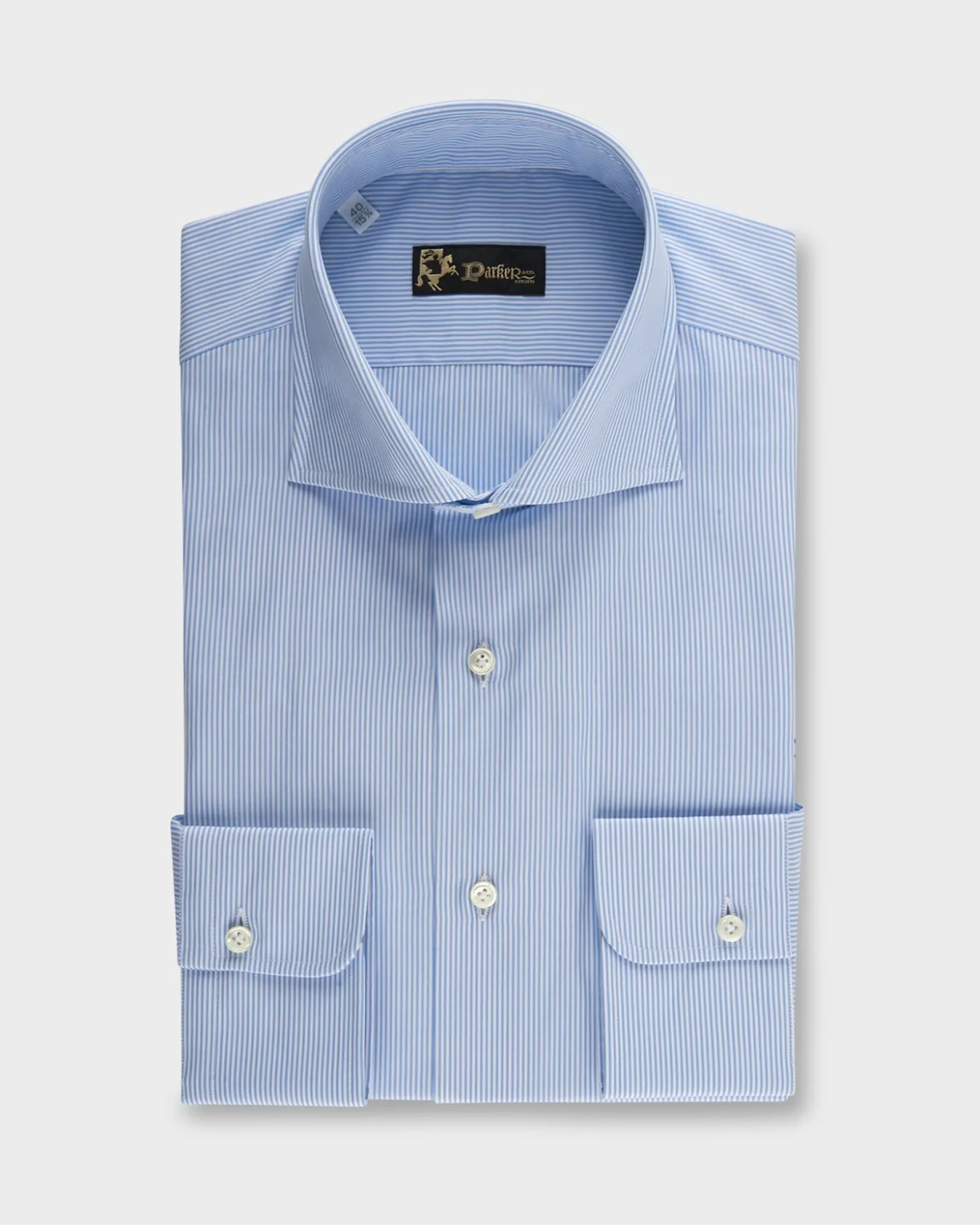 Blue And White Pinstripe Cotton Business Shirt
