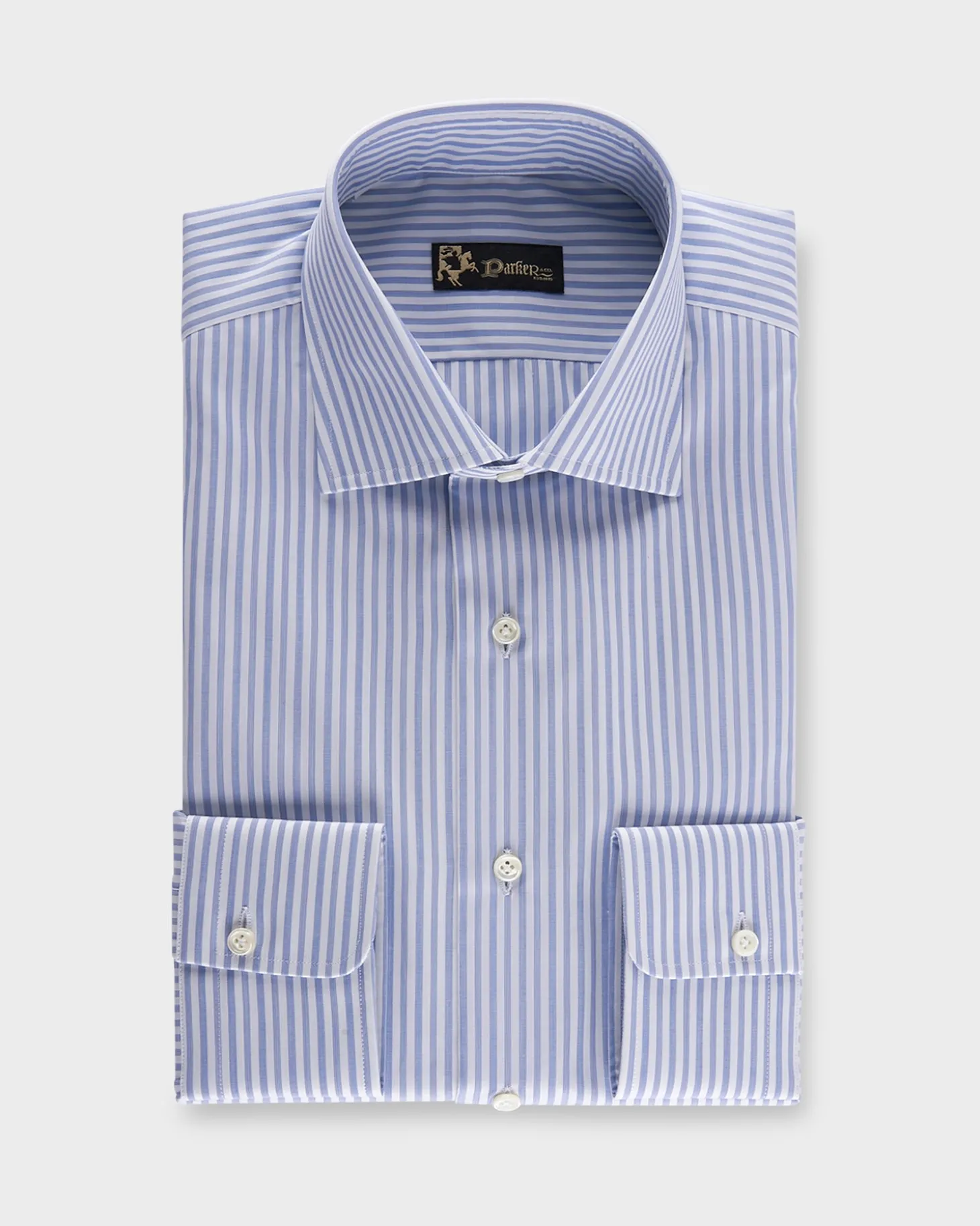 Blue And White Stripe Tailored Cotton Shirt