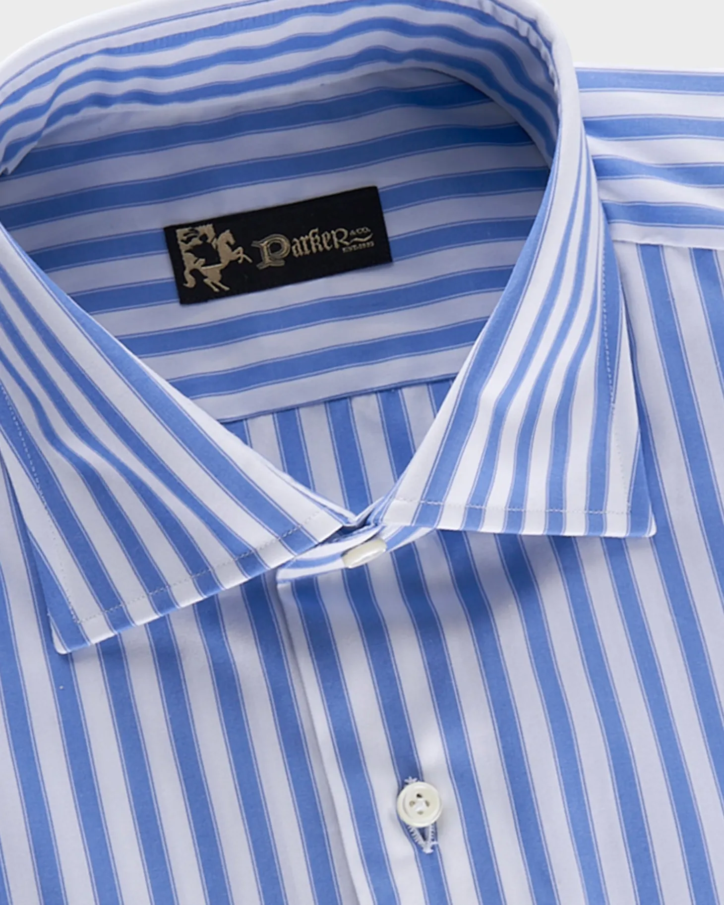 Blue And White Stripe Tailored Fit Cotton Shirt