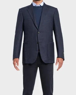Blue Cavaliere Twill Tweed Finish Blazer