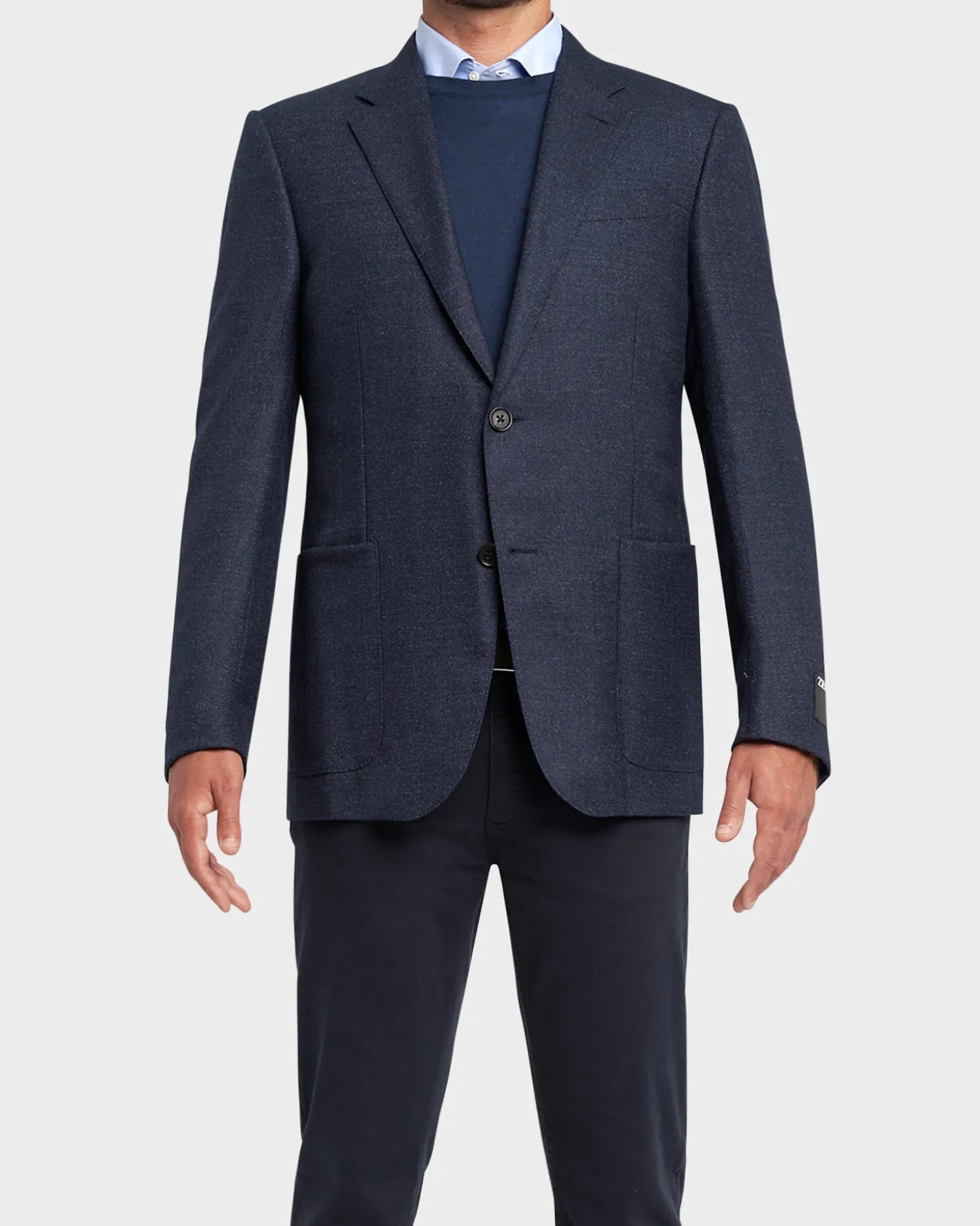 Blue Cavaliere Twill Tweed Finish Blazer
