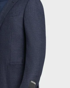 Blue Cavaliere Twill Tweed Finish Blazer