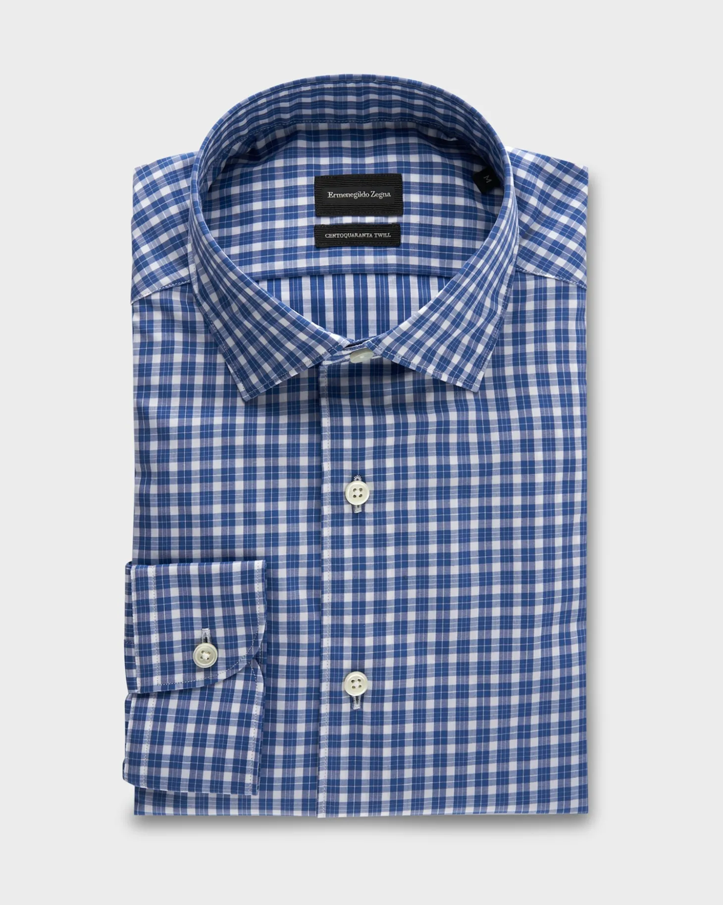 Blue Check Centoquaranta Twill Shirt