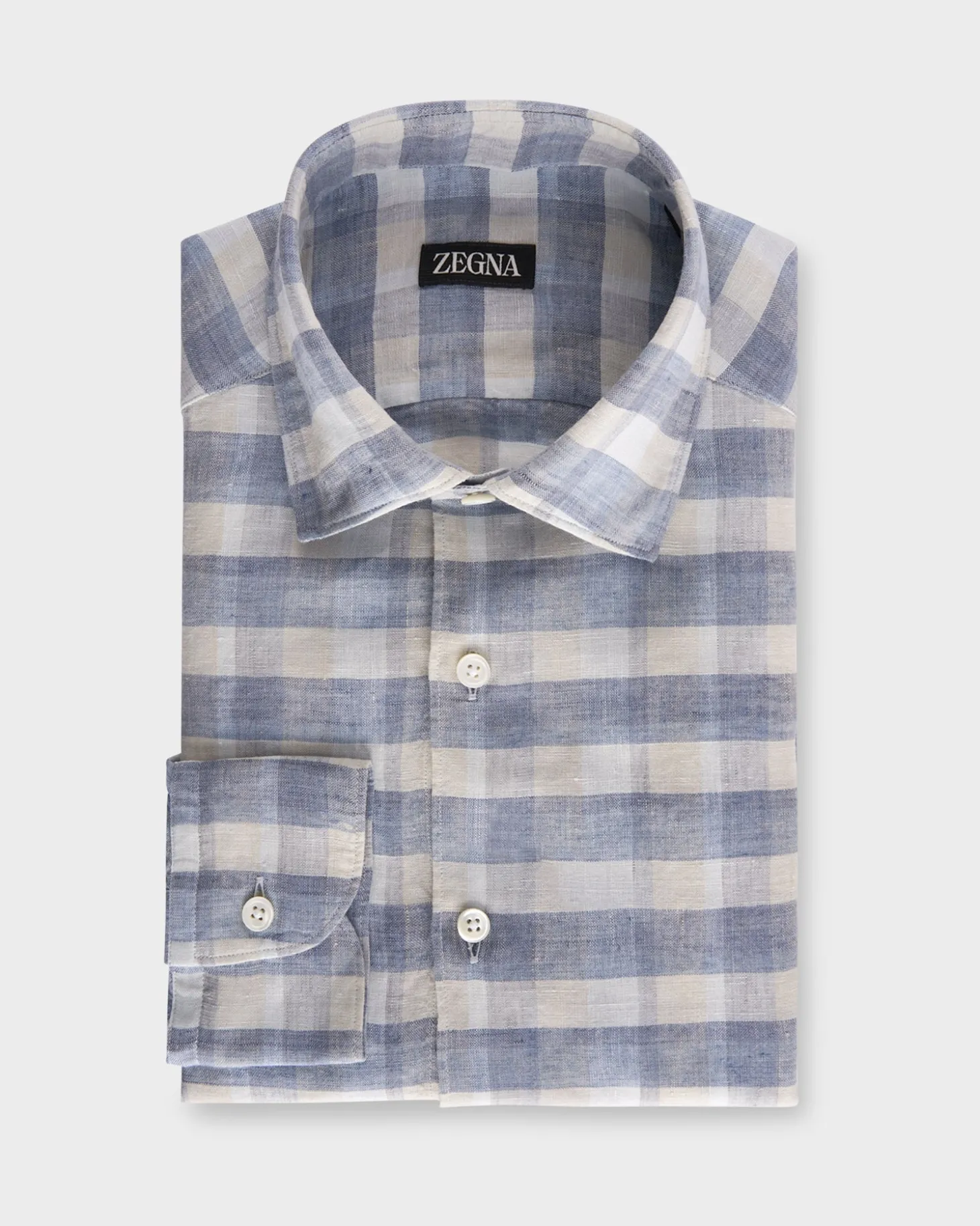 Blue Check Linen Shirt
