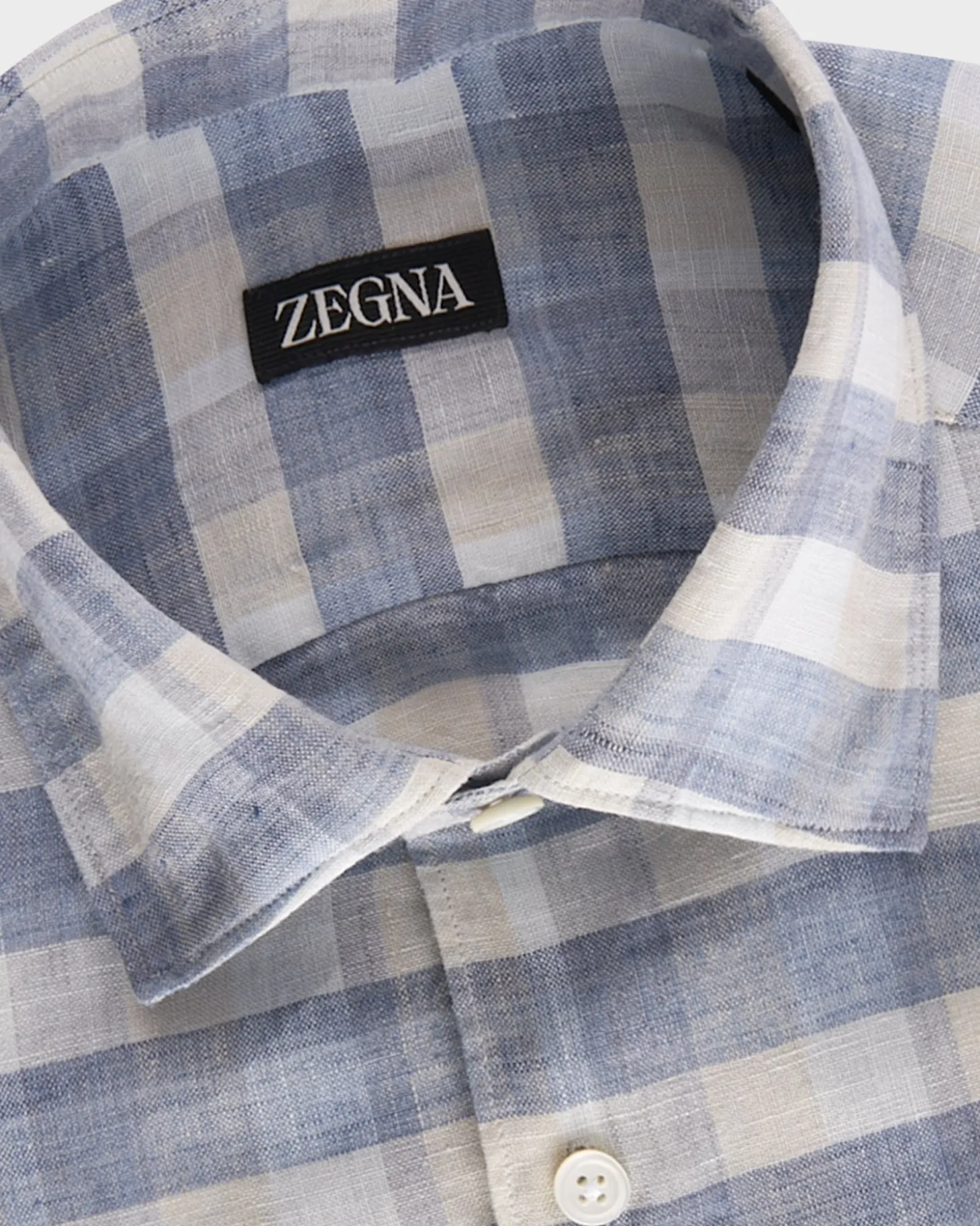 Blue Check Linen Shirt
