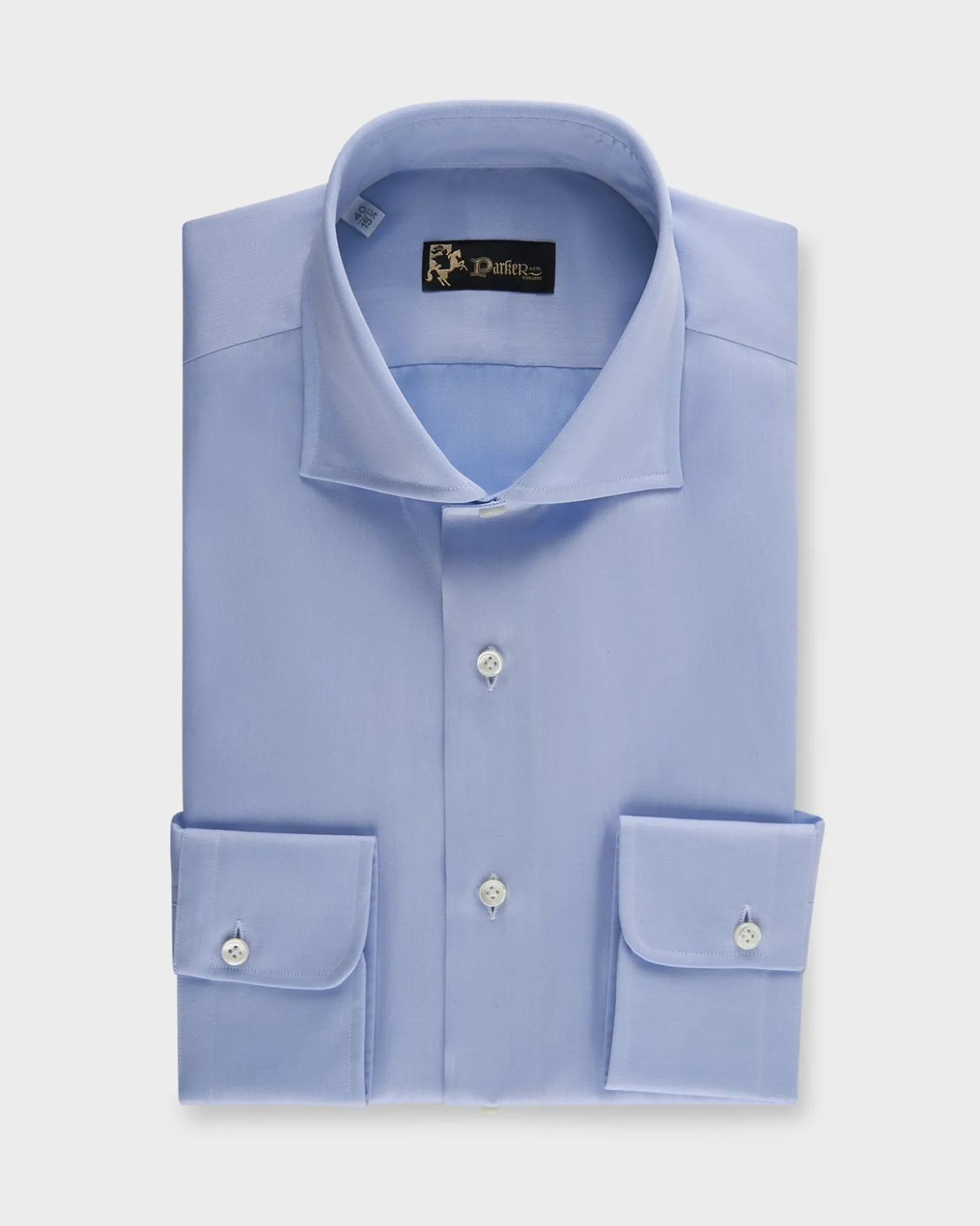 Blue Compact Textured Weave Cotton Shirt