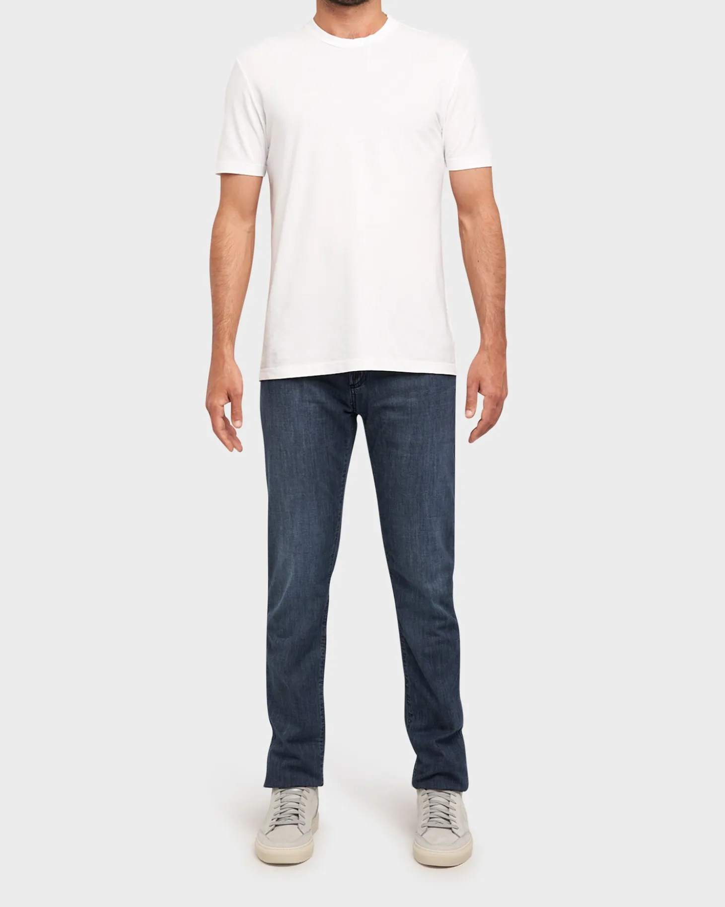 Blue Cotton And Silk Lux Slim Fit Jeans