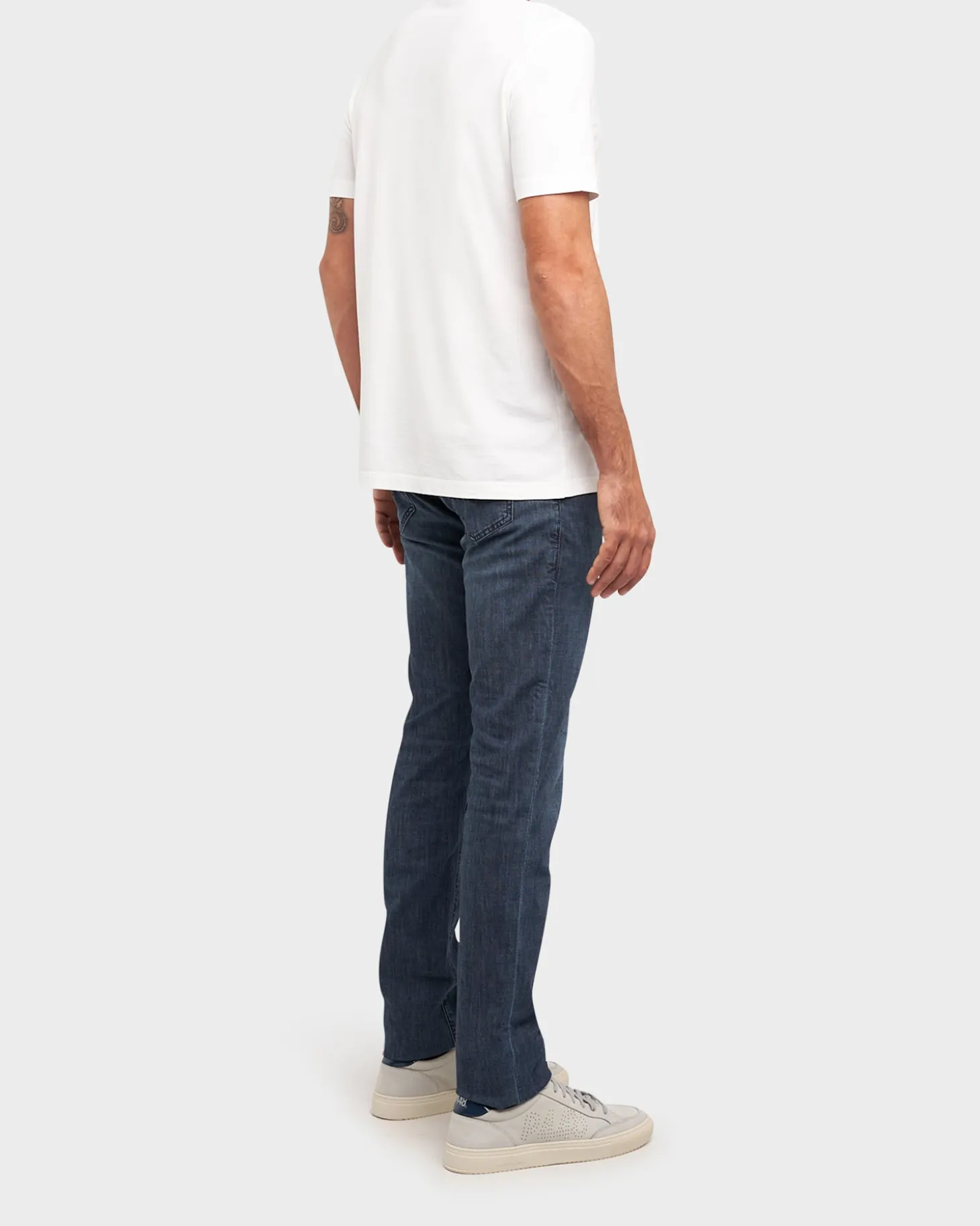 Blue Cotton And Silk Lux Slim Fit Jeans