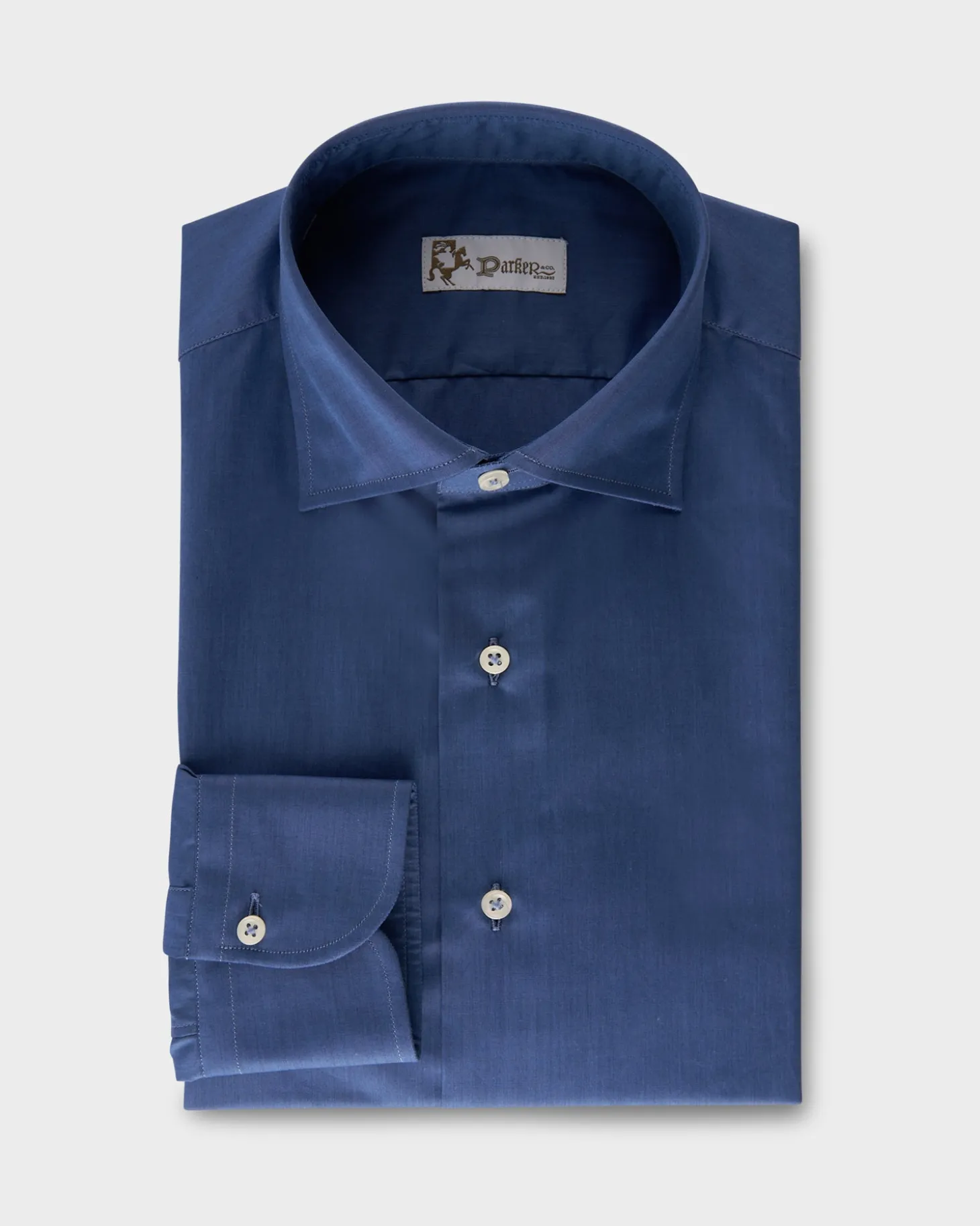 Blue Cotton Business Shirt