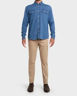Blue Cotton Denim Shirt