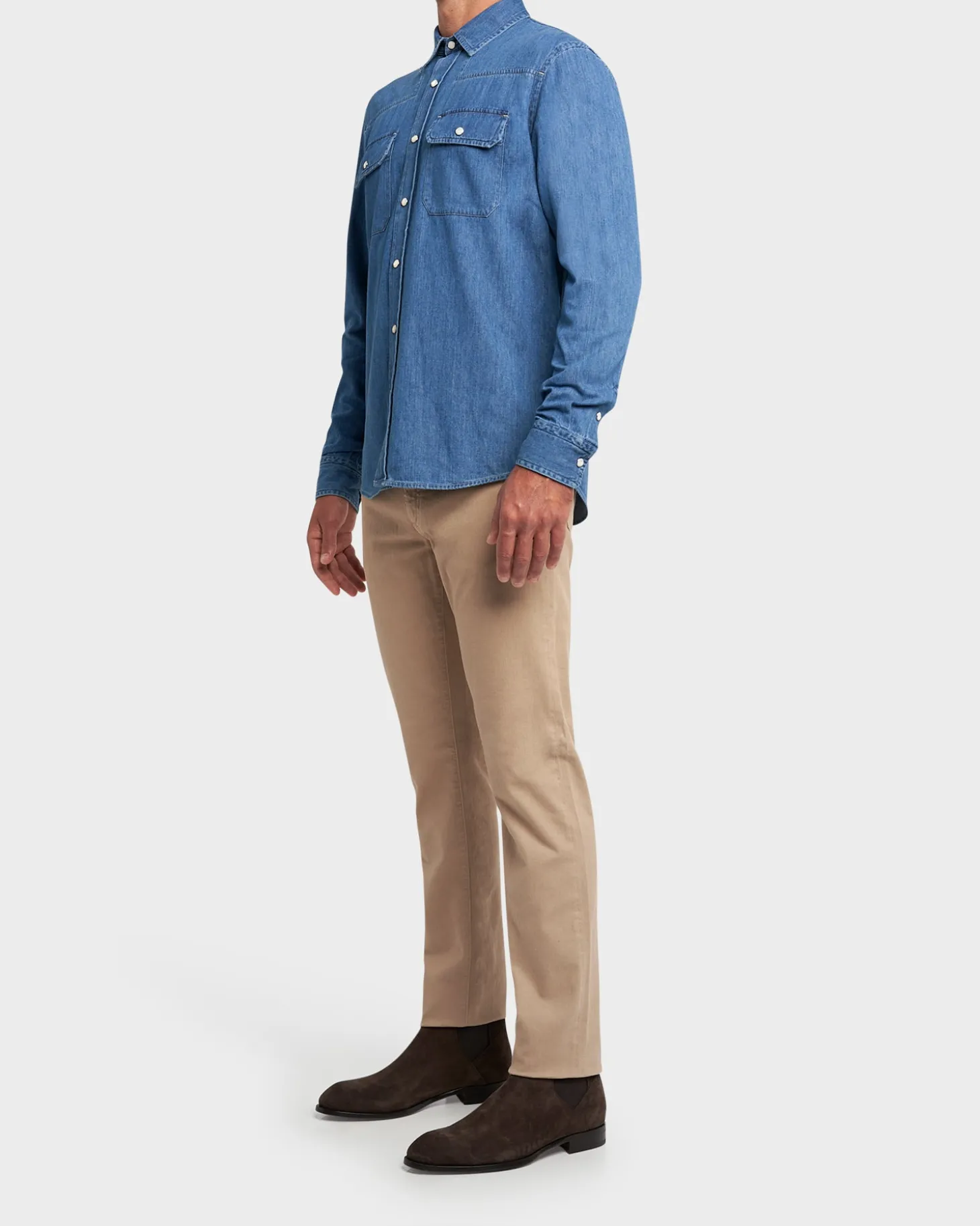 Blue Cotton Denim Shirt