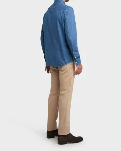 Blue Cotton Denim Shirt