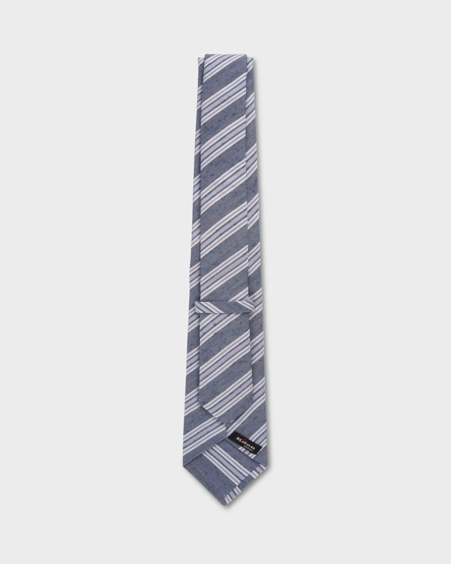 Blue Diagonal Striped Silk Tie