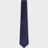 Blue Geometric Floral Pattern Tie