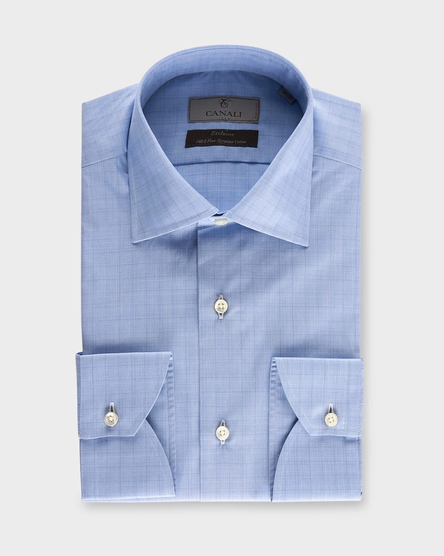 Blue Glen Check 140/2 Fine Egyptian Cotton Shirt