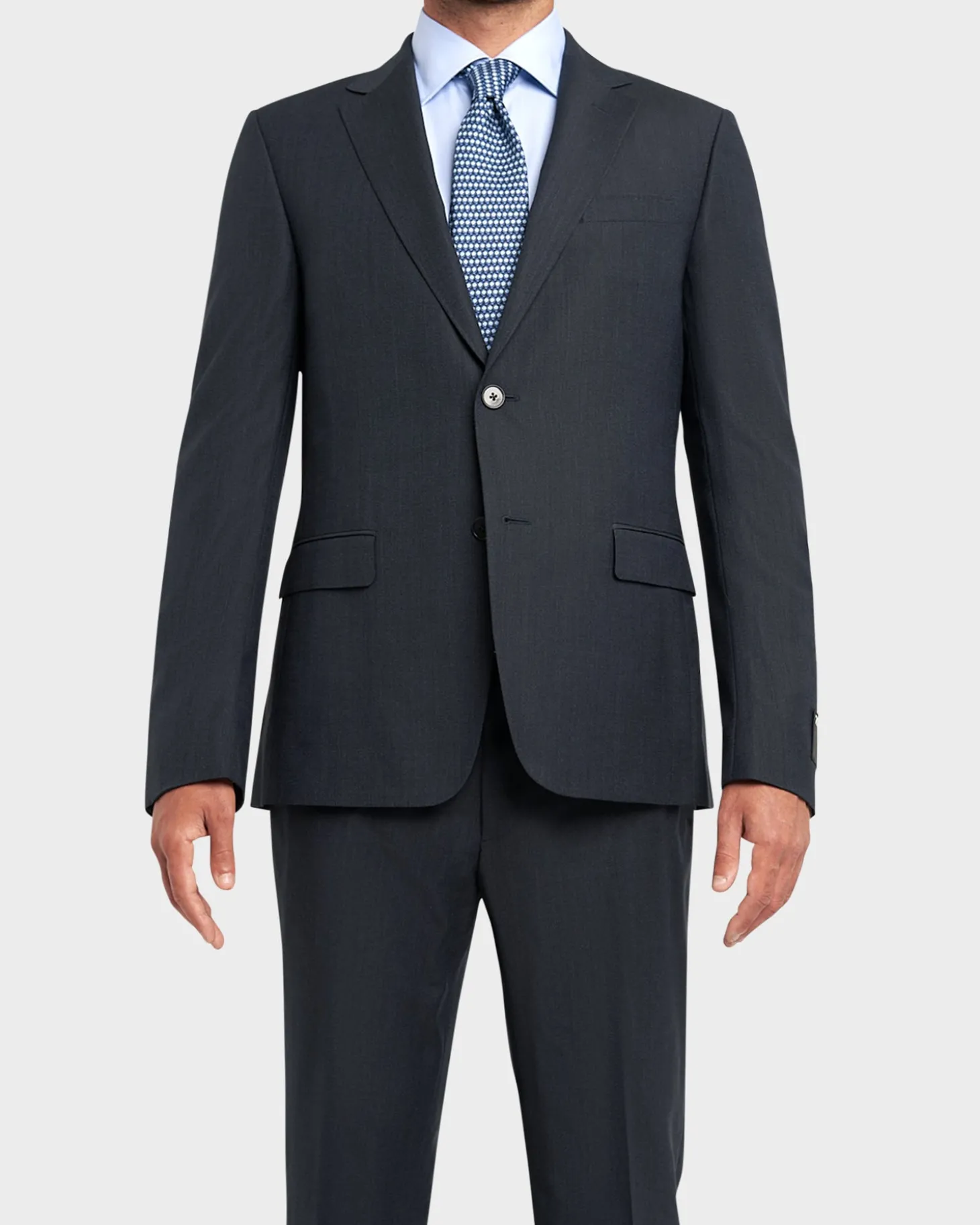 Blue Grey Wool Suit