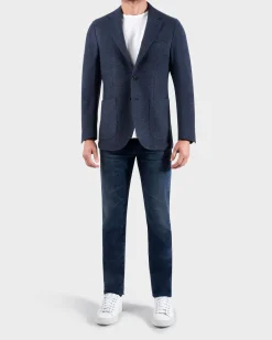 Blue Herringbone Wool Jacket