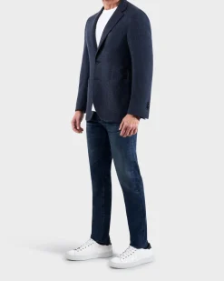 Blue Herringbone Wool Jacket