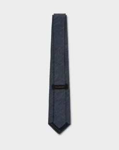 Blue Linen And Silk Tie