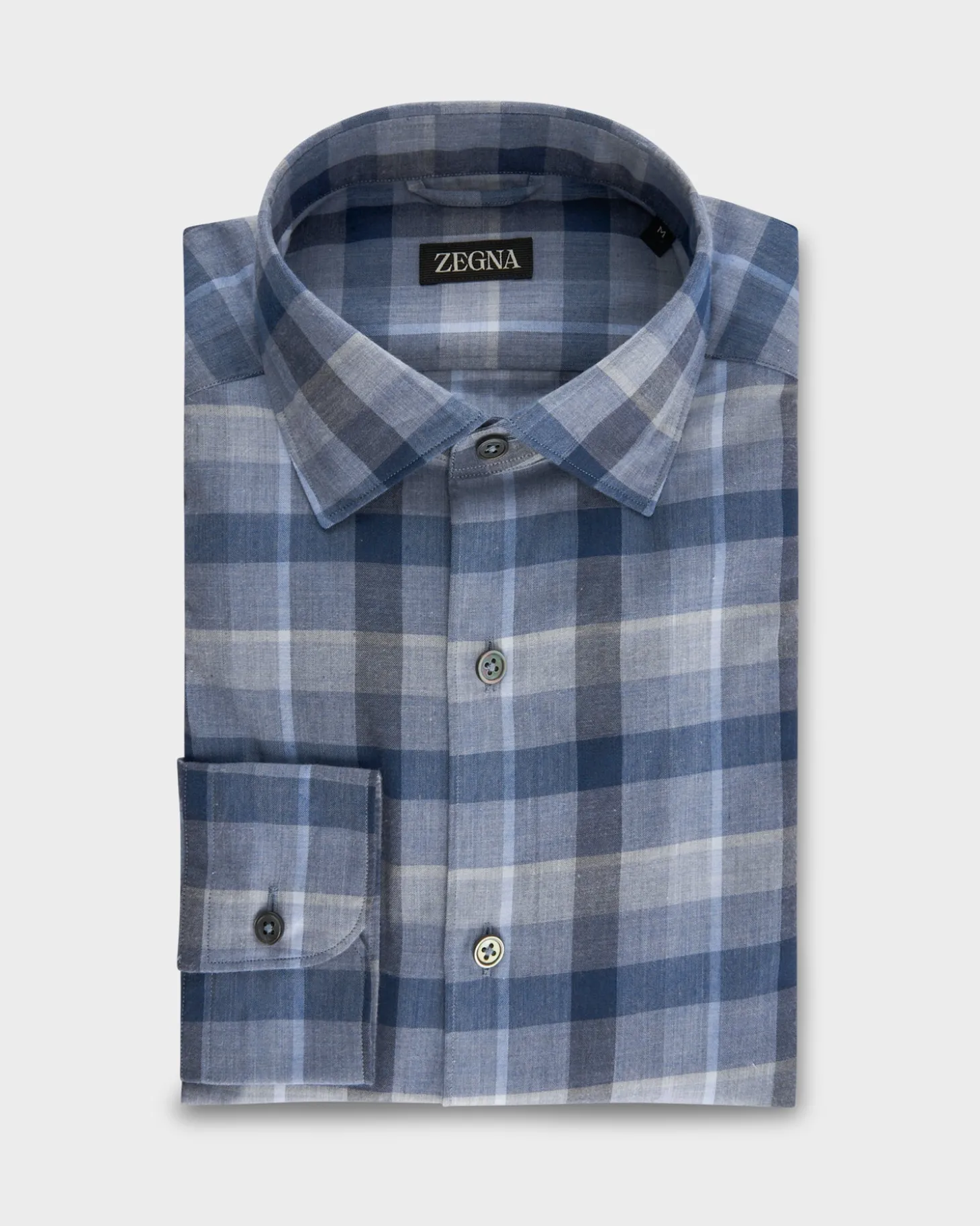 Blue Macro Check Cotton Shirt