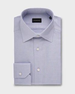 Blue Micro Check Cotton Shirt