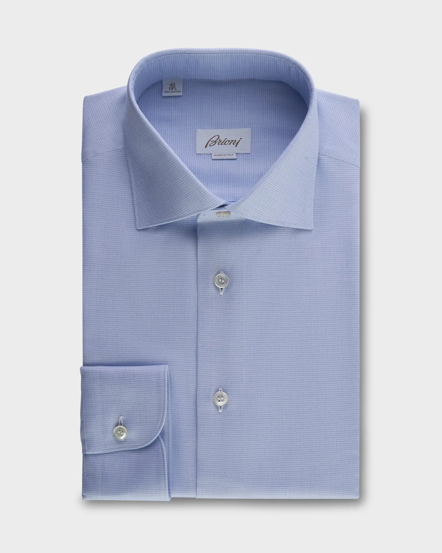 Blue Micro Pattern Cotton Shirt