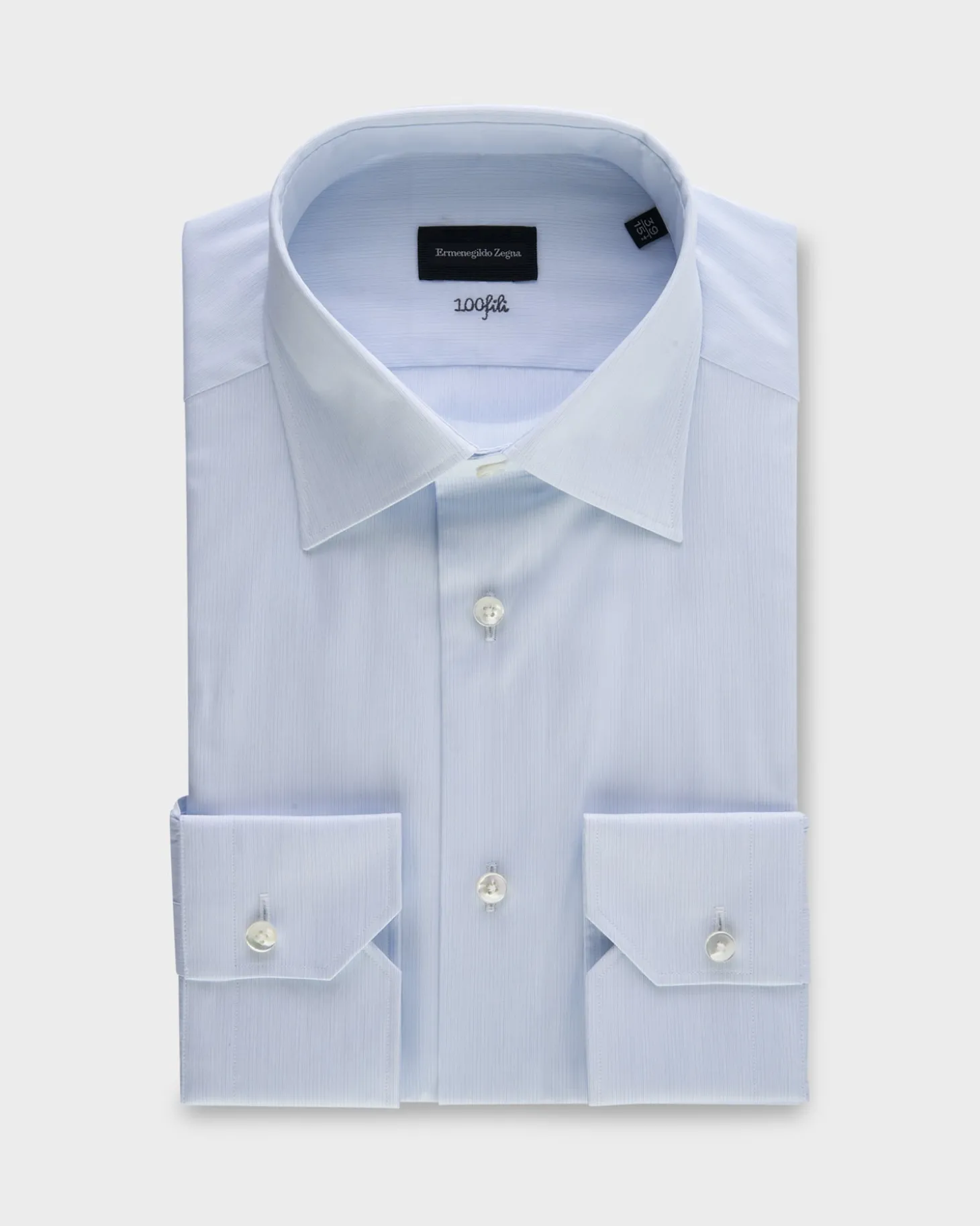 Blue Microstripe 100 Fili Cotton Milano Shirt