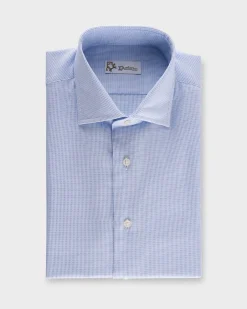 Blue Microtexture Cotton Shirt