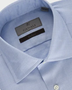 Blue Microtexture Exclusive Cotton Shirt