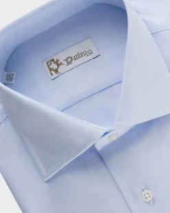 Blue Oxford Weave Cotton Shirt